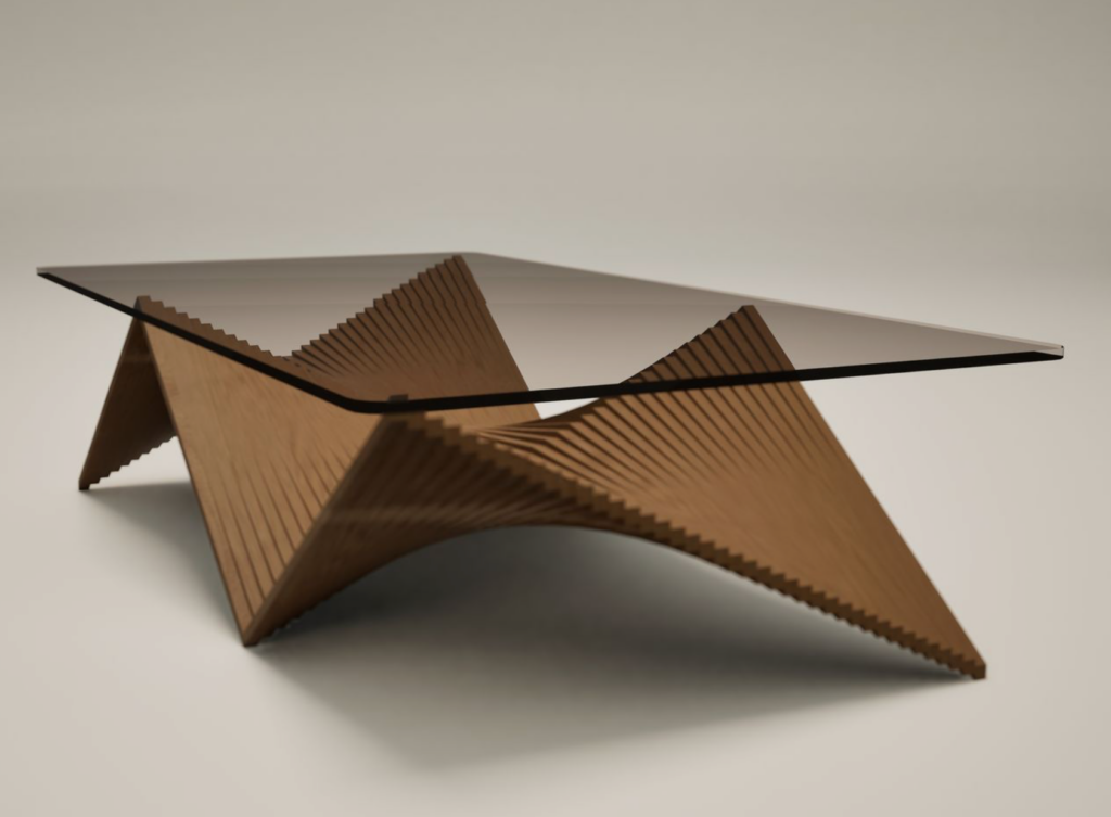 Motion-inspired 'Hummingbird Table' by Emanuel Rezende Bhering, created with manufacturing-ready logic